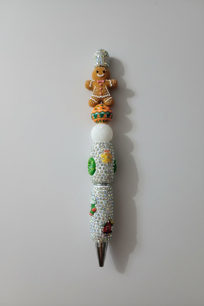 Bling Bling Perlenstift "Lebkuchenmann Weiß"