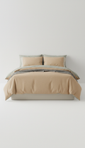 Bettwäsche-Set aus Sandstein-Beige Baumwolle