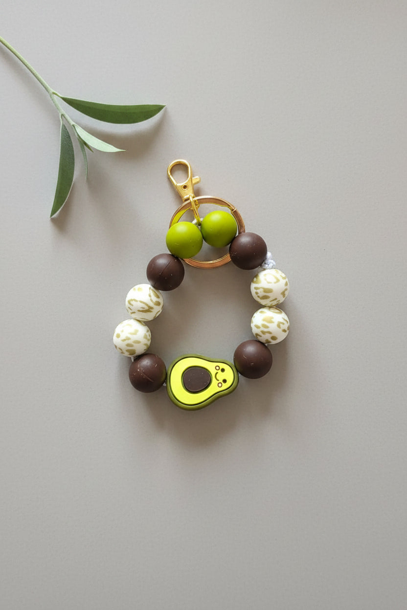Anhänger "Avocado, Blumenmuster"