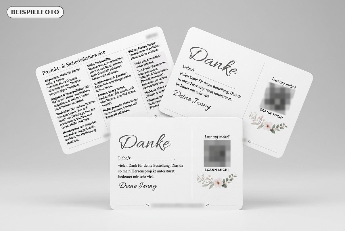 Dankeskarte im Postkartenformat – personalisiert
