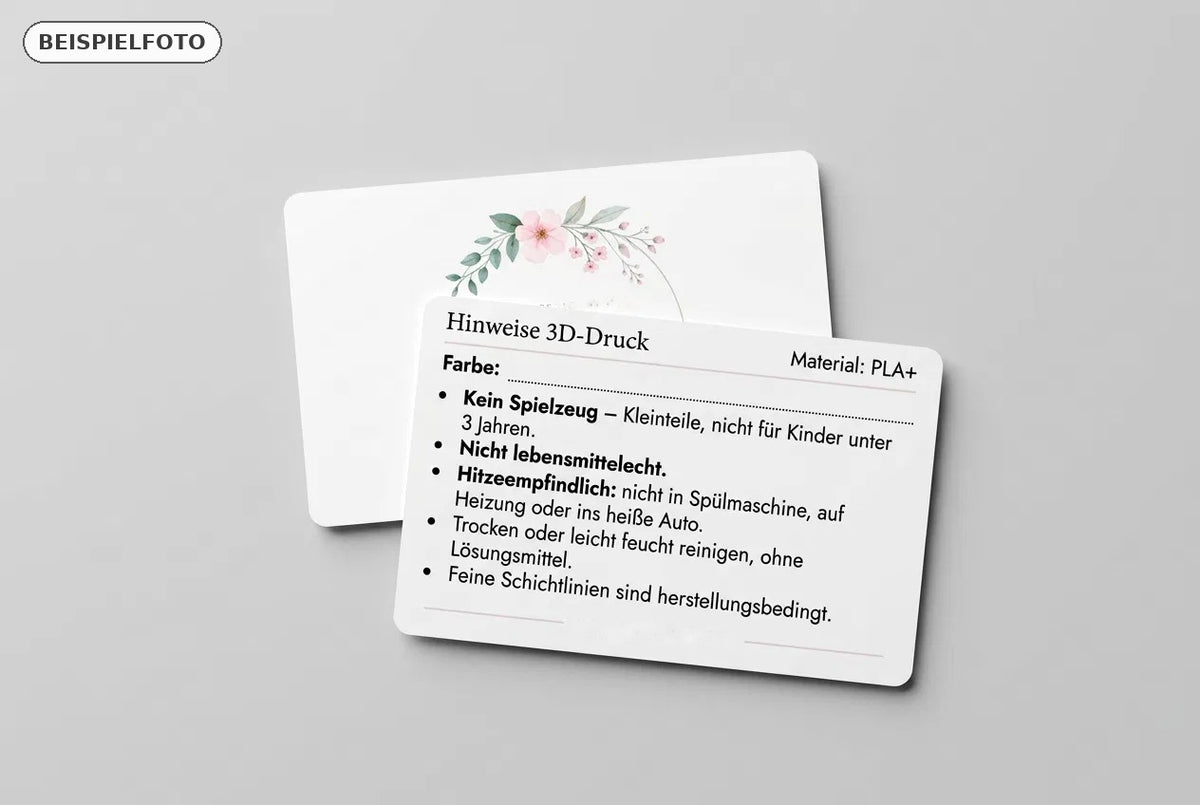 Produkthinweis-Karten – personalisiert