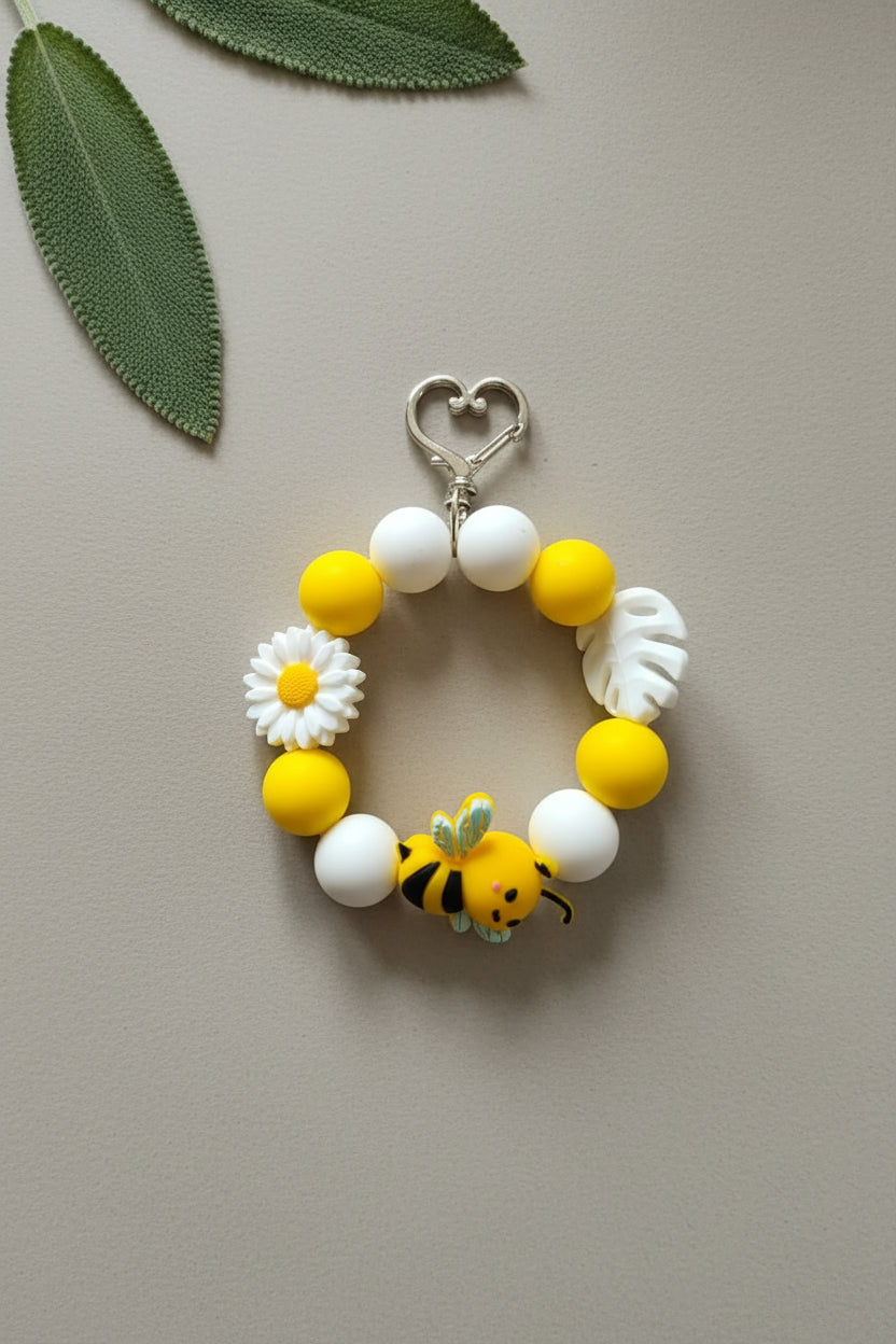 Anhänger "Biene,Blume, Blatt weiß"