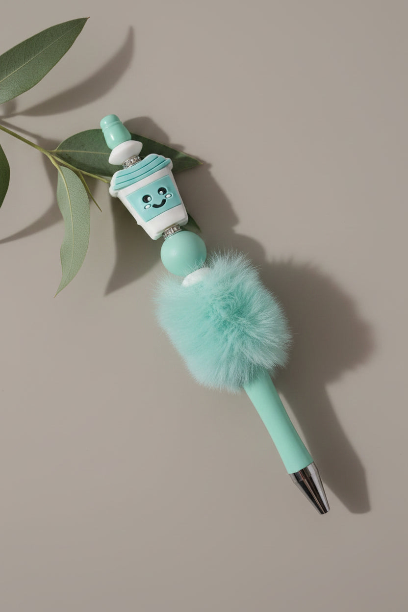 Perlenflauschstift "Coffee blau"