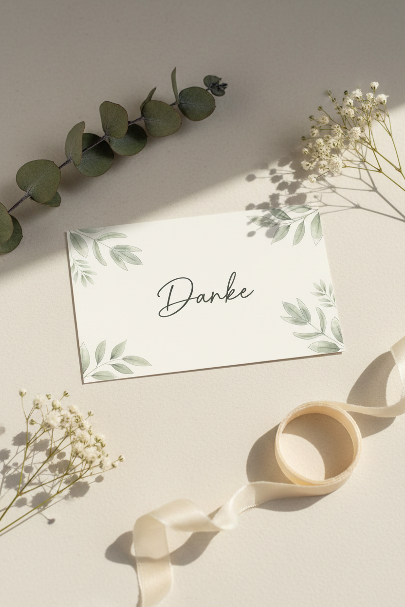 Dankeskärtchen personalisiert 5,5 x 9 cm