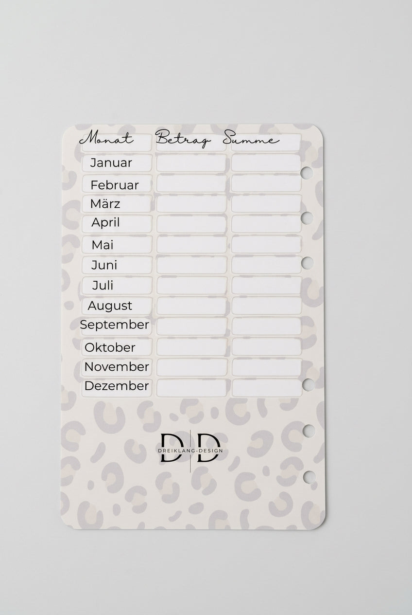 Jahreschallenge personalisiert – 4 Spar-Challenges mit persönlichem Deckblatt