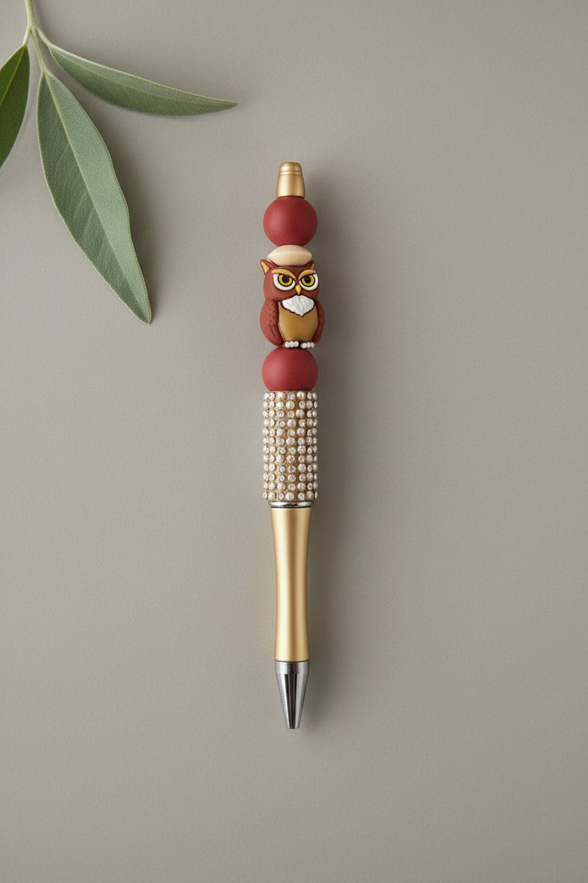 Glitzerstift "Eule Gold, Braun"