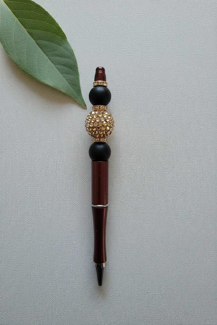 Perlenstift "Schwarz + Goldene Perle"