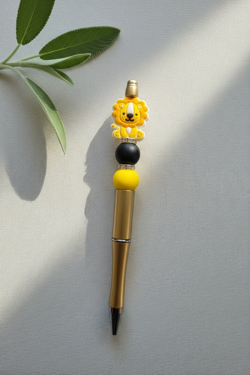 Perlenstift "Schwarz, Gelb, Löwe"
