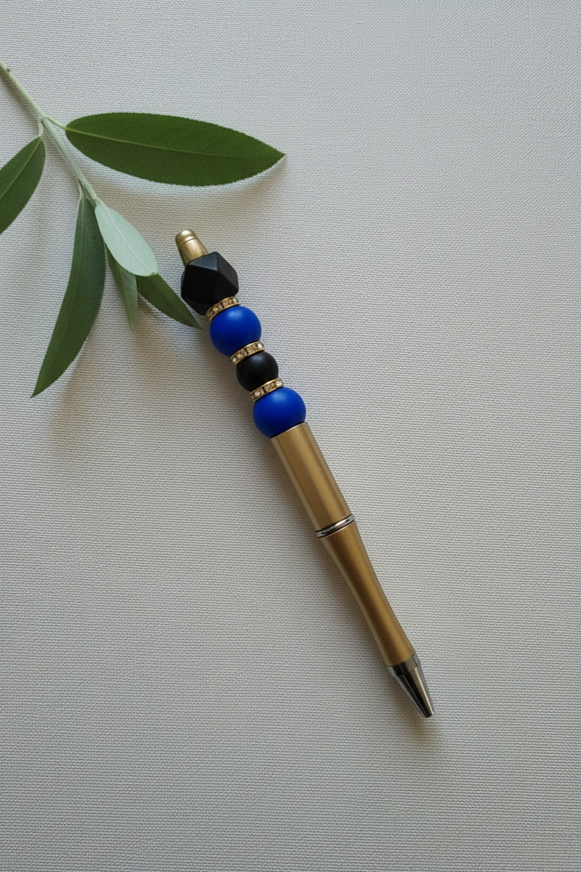Perlenstift "Gold, Schwarz, Blau"