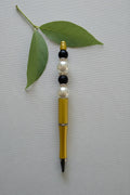 Perlenstift "Perlweiß, Schwarz, Gold"
