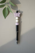 Perlenstift " Lila, Weiß, Schmetterling"