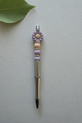 Perlenstift " Silber, Lila, Blume"