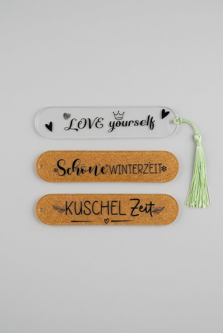 Lesezeichen aus Epoxidharz – personalisierbar